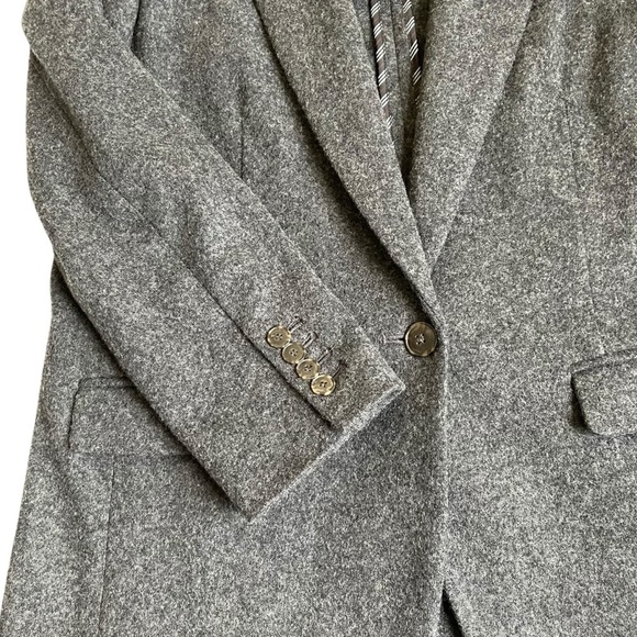 J. Crew Alfie Italian Wool Knit Blazer Jacket Charcoal Grey Heather Office Sz 6P - Picture 9 of 16